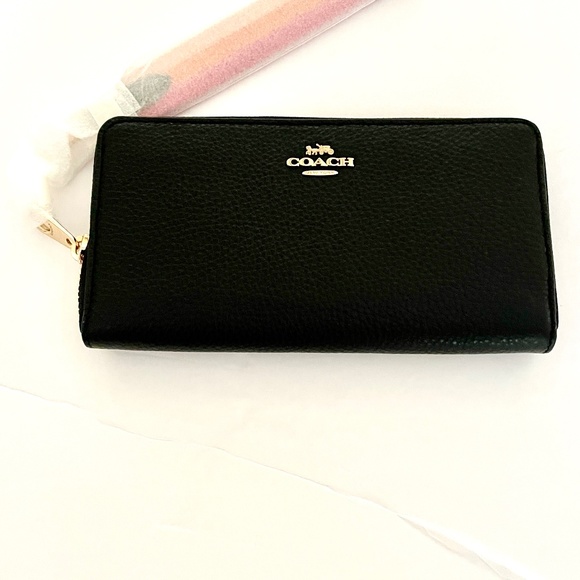 Coach Outlet Handbags - NWT - Coach Outlet Long Zip Around Wallet - Black